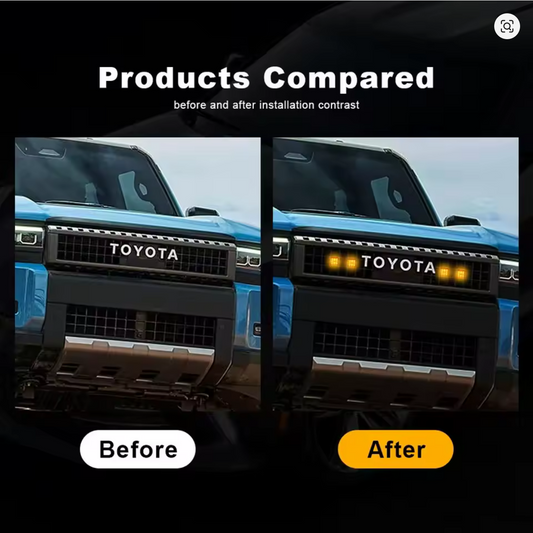 4/6PCS Center Grille Light Daytime Running Lights for 2024+ Toyota Land Cruiser 250 Prado